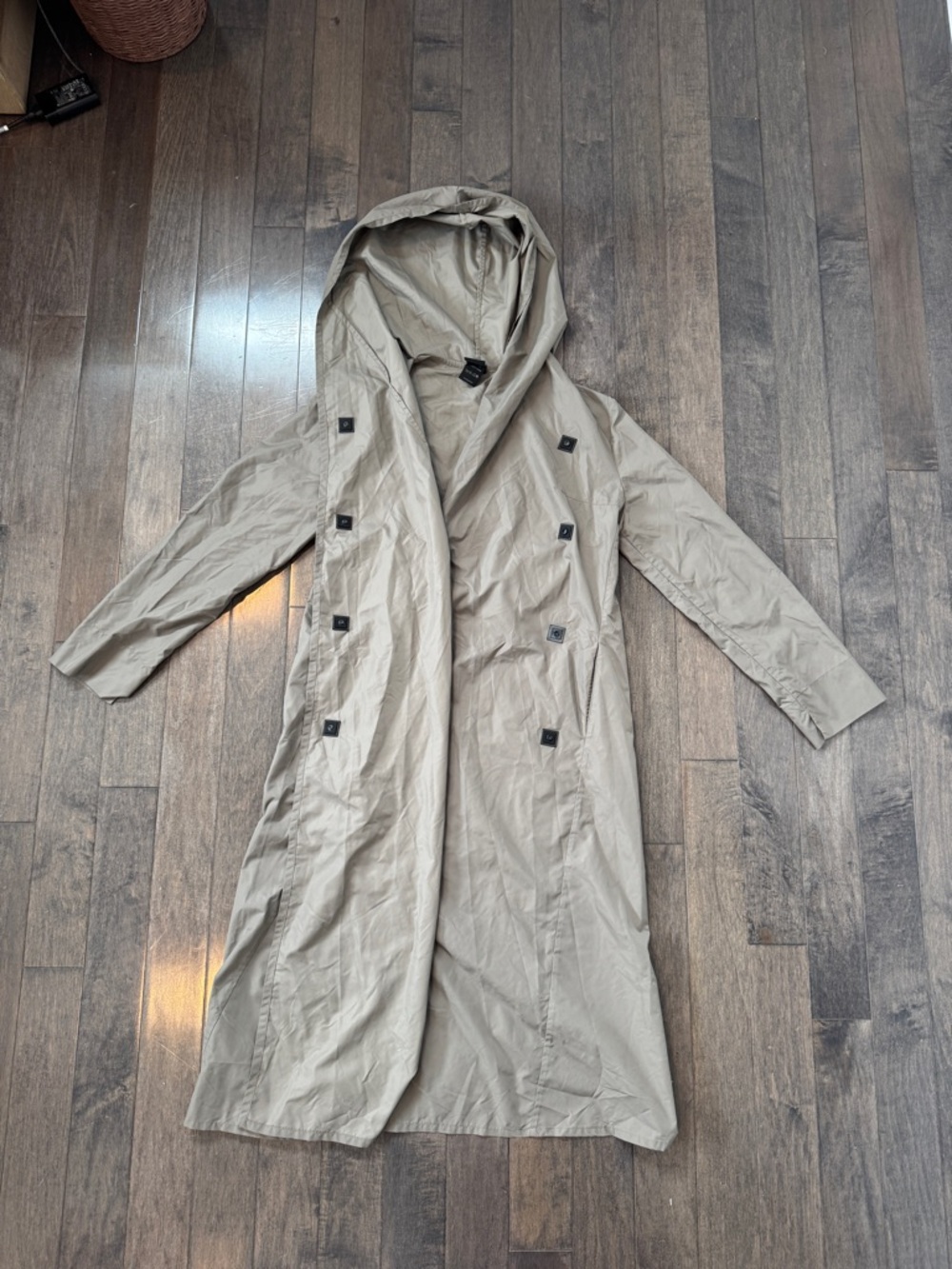 Eunhwa Lightweight Trench Coat in Taupe - windbreaker / raincoat material